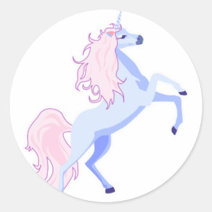 roze mannetje unicorn ronde sticker