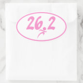 Roze marathon 26.2 ovale sticker (Tas)