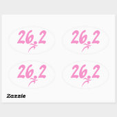 Roze marathon 26.2 ovale sticker (Vel)