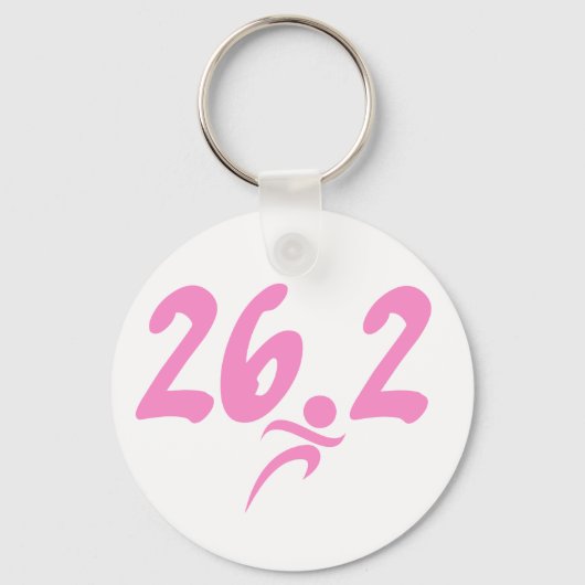 Roze marathon 26.2 sleutelhanger (Voorkant)