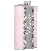 Roze Marble Diamond Bling Heupfles (Rechts)