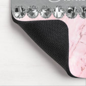 Roze Marble Diamond Bling Muismat (Hoek)