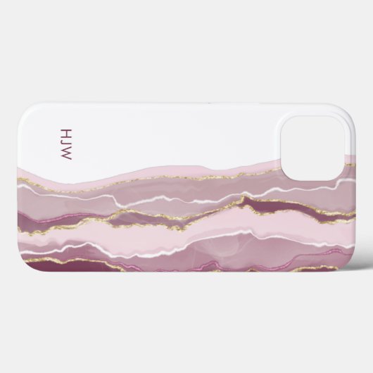 Roze Marble iPhone Case (Achterkant (horizontaal))