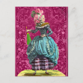 Roze Marie Antoinette Bonjour Friendship Greeting Briefkaart