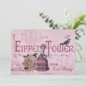 roze Marie Antoinette paris tea party Kaart (Staand voorkant)