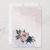 roze & marine bloemen geometrische verjaardag kaart (Achterkant)