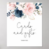 Roze marine bloemkaarten en cadeaus Poster (Voorkant)