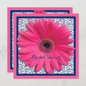 Roze marine Gerbera Daisy Bridal Shower Kaart (Voorkant / Achterkant)