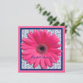 Roze marine Gerbera Daisy Bridal Shower Kaart (Staand voorkant)