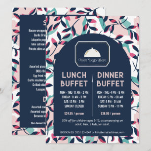 Roze Marine Groene Lunch Diner Buffet Menu