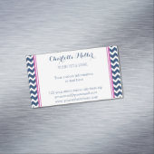 Roze marineblauw Chevron Magnetisch Visitekaartje (Voorbeeld)