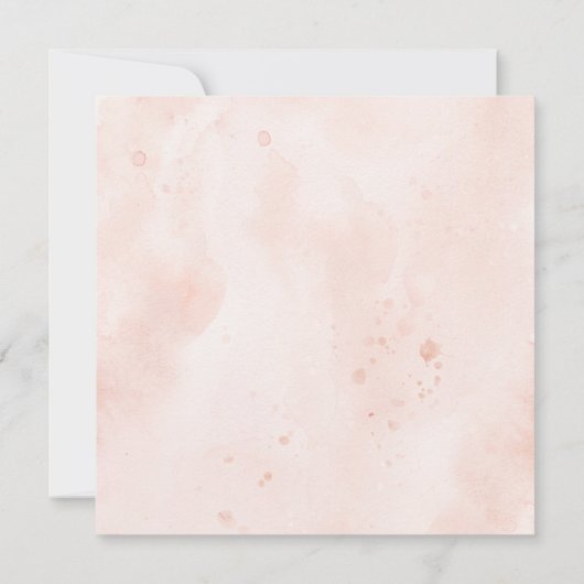 Roze & marineblauwe waterverf bloemen geloften ver kaart (Achterkant)