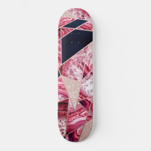 Roze marineslagoliesolfantengeometrische driehoeke skateboard