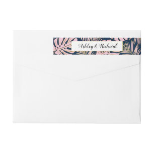 Roze marinevruchttropisch monstera, palmbladeren b