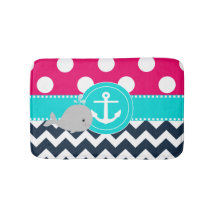 Roze marinewalvis Bathmat