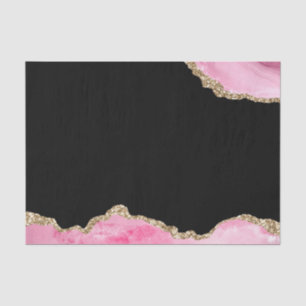 Roze marmer Agate Elegant Gemstone Golden Glitter Tissuepapier