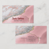 Roze marmer Agate Visitekaartje (Voorkant / Achterkant)