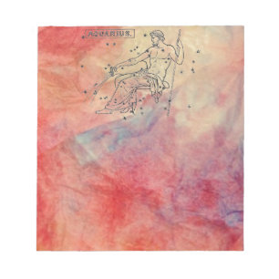 Roze marmer Aquarius-laptop Notitieblok