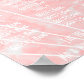 Roze Marmer Art Deco Design Bruiloft Poster (Hoek)