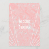 Roze Marmer Art Deco Design Bruiloft Programma (Voorkant)