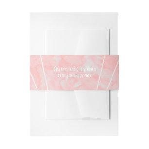 Roze Marmer Art Deco Design Bruiloft Uitnodigingen Wikkel