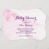  roze marmer Baby shower Uitnodiging (Voorkant / Achterkant)