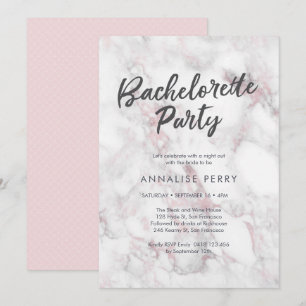Roze marmer Bachelorette Party uitnodiging