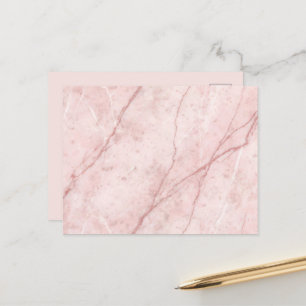Roze marmer biologisch stoffig roze blush briefkaart