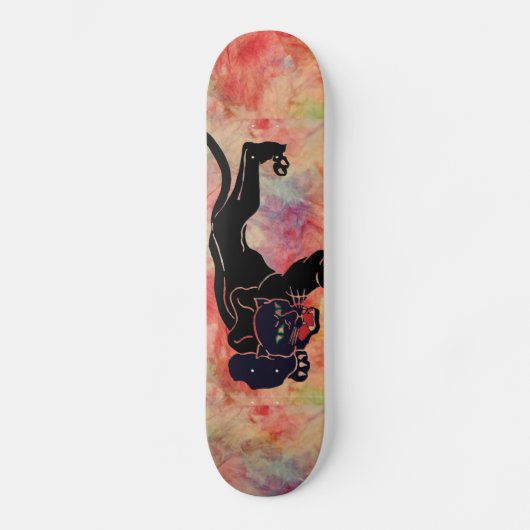 Roze Marmer Black Panther Skateboard (Voorkant)