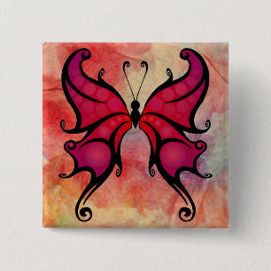 Roze marmer Butterfly Button