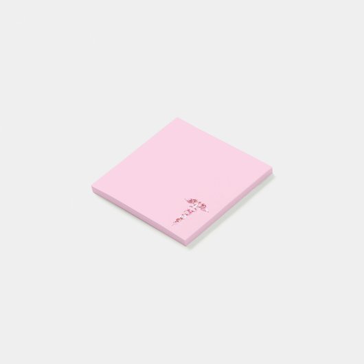 Roze marmer Caduceus medisch symbool Post-it® Notes (Schuin)