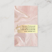 Roze marmer Gold Flakes | QR-code Visitekaartje (Achterkant)