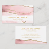 Roze marmer & Gold Glitter Makeup Visitekaartje (Voorkant / Achterkant)
