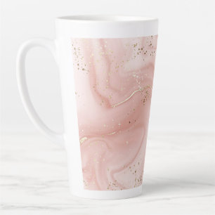 Roze Marmer Goud Glitter Abstract Patroon Latte Mok