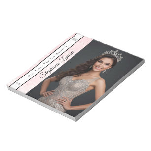Roze Marmer Ijspageant Sash-handtekeningblok SM Notitieblok