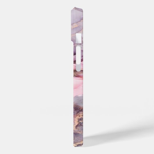 Roze Marmer Leuke Elegante Grijs Case-Mate iPhone Case (Achterkant / Links)