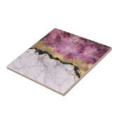 Roze marmer met Gold  Tegeltje (Zijkant)