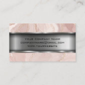 Roze marmer | Metaal Visitekaartje (Achterkant)