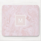 Roze marmer Monogram Muismat (Voorkant)