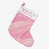 Roze marmer ombre penseelstrepstrepen grote kerstsok (Voorkant (Hangend))