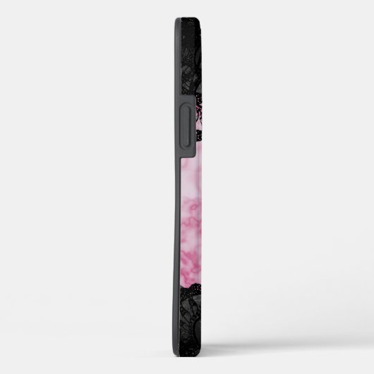 roze marmer Romantic Monogram Case-Mate iPhone Case (Achterkant / Rechts)