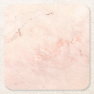 Roze marmer Stone Modern Elegant Stijlvol Vierkante Kartonnen Onderzetter