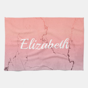 Roze marmer theedoek