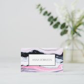 Roze marmer visitekaartje (Staand voorkant)