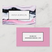 Roze marmer visitekaartje (Voorkant / Achterkant)