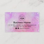 Roze marmer Voeg je minimale Logo korting toe Klantenkaartje (Achterkant)