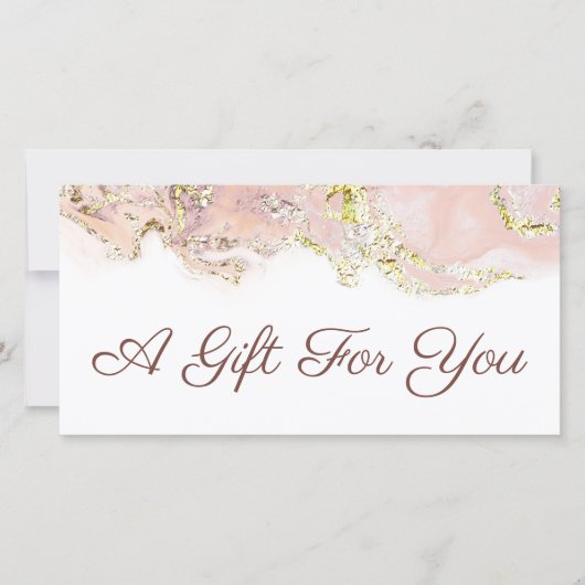 roze marmerdesign cadeaubon (Voorkant)
