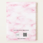 Roze marmeren foto collage afspraken 2026 planner (Achterkant)