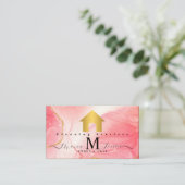 ROZE marmeren gouden huis ontwerp schoonmaak servi Visitekaartje (Staand voorkant)