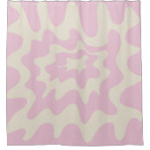 Roze Marmeren Groovy Wavy Stripe Modern Spring Douchegordijn (Voorkant)